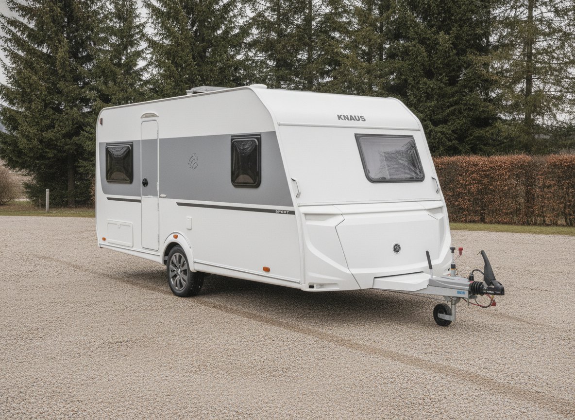 Knaus Wohnwagen, weiss/grau, Modellreihe Sport